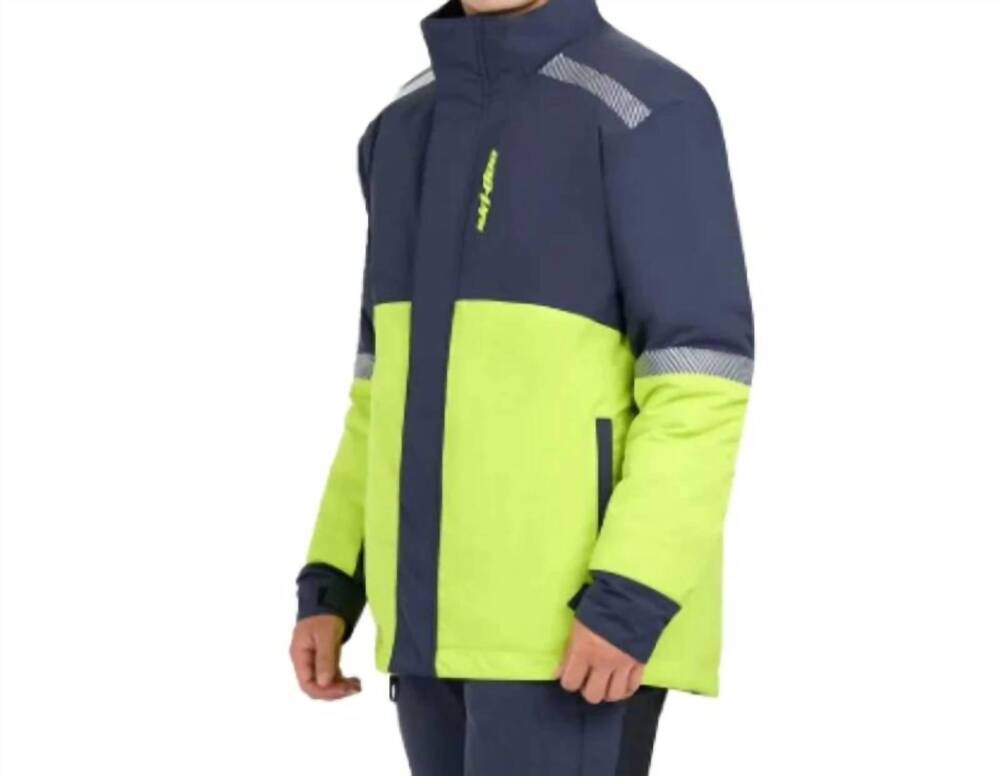 NEW SKI-DOO vasa polar fleece warm ski jacket coat in navy neon green